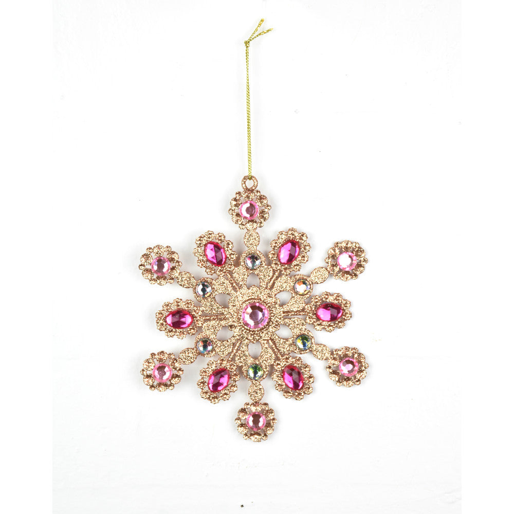 5.25” Pink and Gold Jeweled Ornament