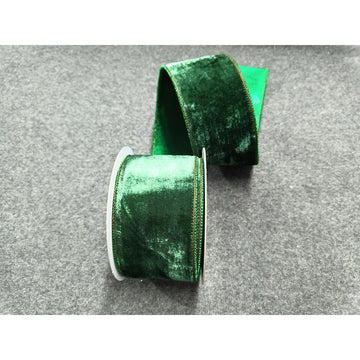 2.5” Velvet Green Dupion Ribbon