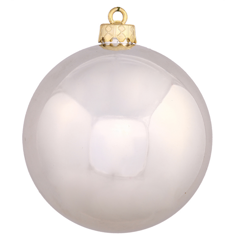 4.75" Champagne Shiny Ball Ornament (Set of 4)