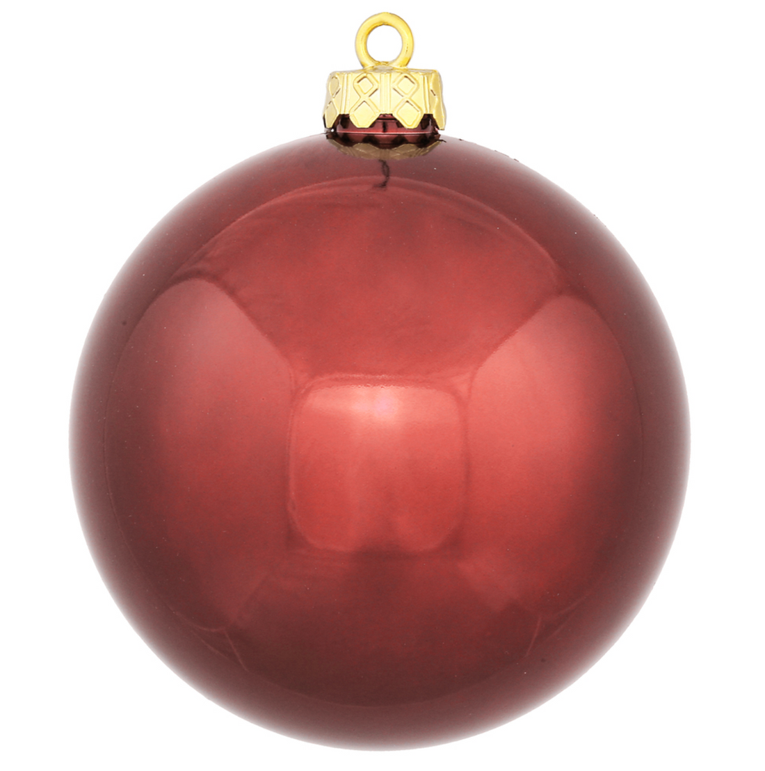 4.75" Burgundy Shiny Ball Ornament (Set of 4)