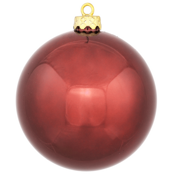 4.75" Burgundy Shiny Ball Ornament (Set of 4)