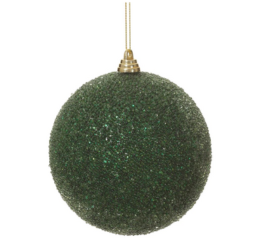4" Green Beaded Plastic Ball Ornament