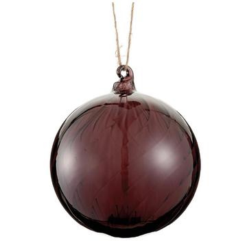 4" Latte/Burgundy Glass Ball Ornament