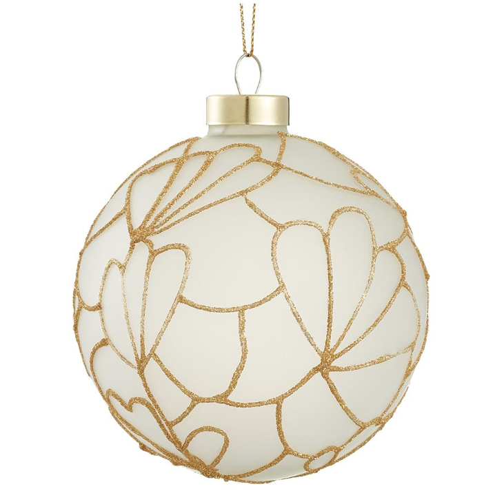 4" Glittered Tiffany Lamp Pattern Ball Ornament