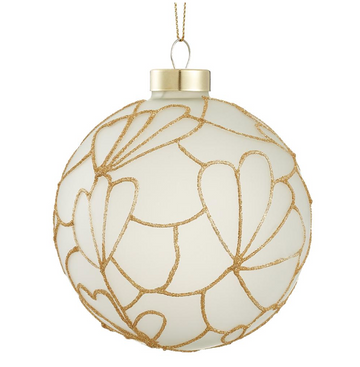 4" Glittered Tiffany Lamp Pattern Ball Ornament