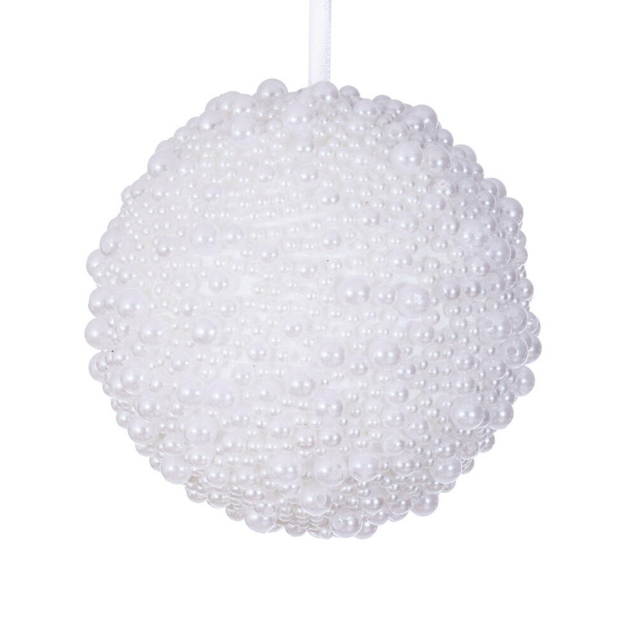 4" Pearl Ball Ornament (set of 4)
