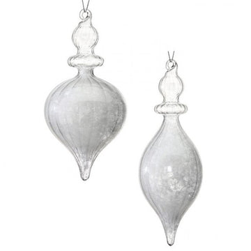 6-7.5" Glass Filled Snow Ornament (Set of 2)