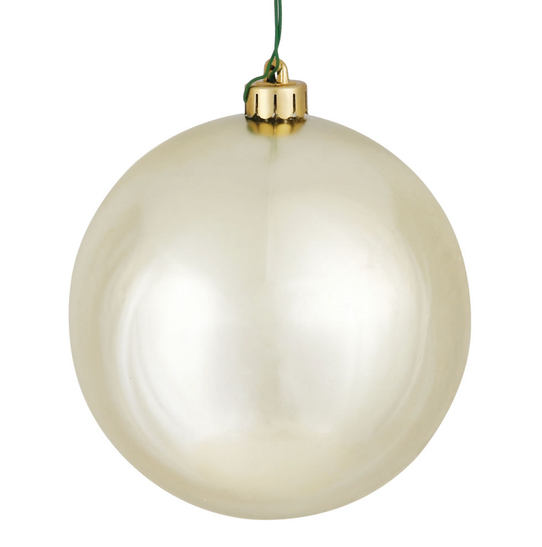 6" Champagne Shiny Ball Ornament (Set of 4)
