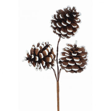8" Frosted PInecone Stem