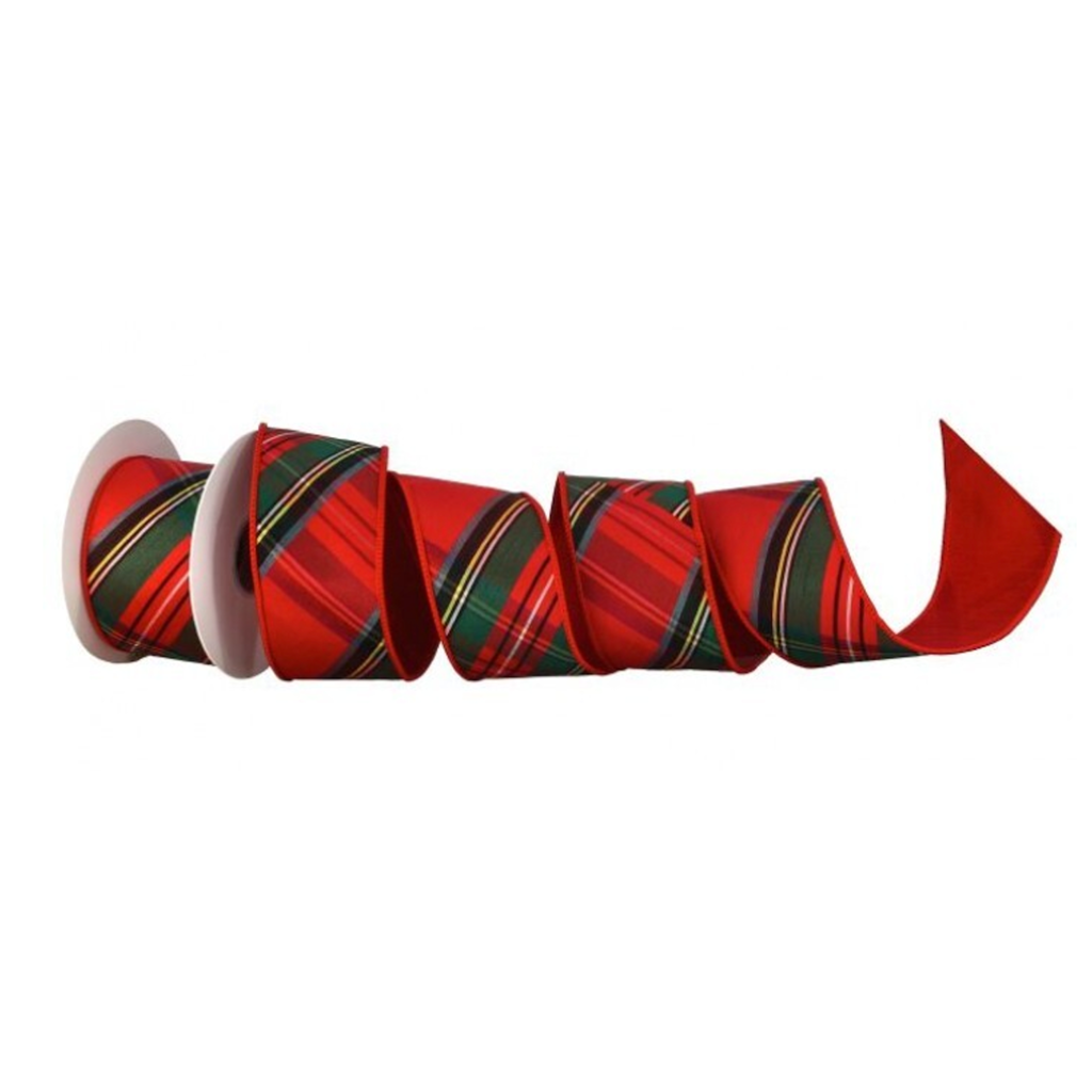 2.5” Traditional Red Plaid Ribbon