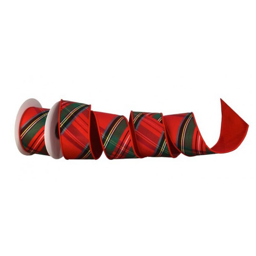 2.5” Traditional Red Plaid Ribbon