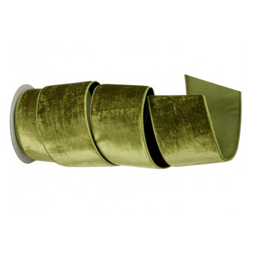 4” Apple Green Velvet Ribbon