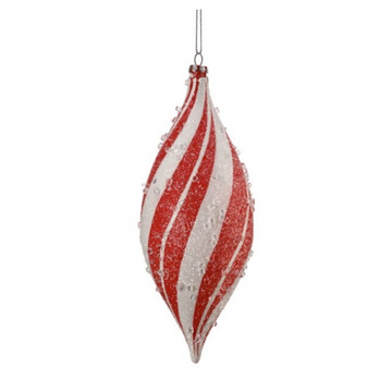 Red and White Candy Peppermint Finial (Box of 3)