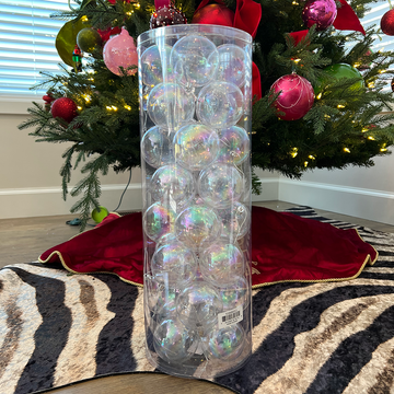 3" Clear Ball Ornament (Box of 32)