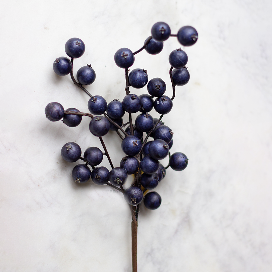 12" Navy Crabapple Spray