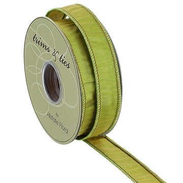 1” Green Dupion Ribbon