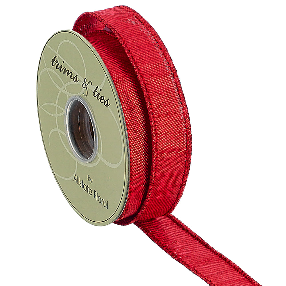 1” Red Dupion Ribbon