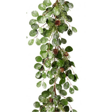 4’ Frosted Eucalytpus and Cedar Garland