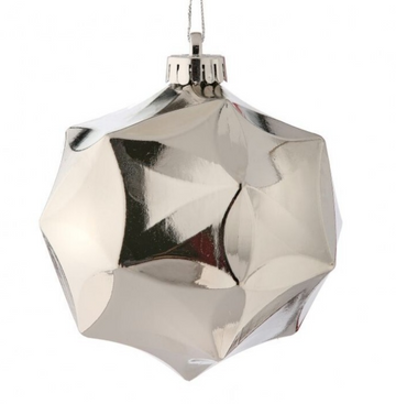 5.1” Silver Geometric Ornament (Box of 3)