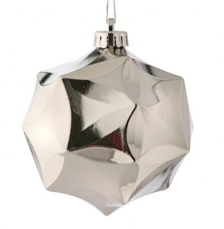 5.1” Silver Geometric Ornament (Box of 3)