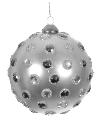 3.9” Smoky Jewel Ball Ornament