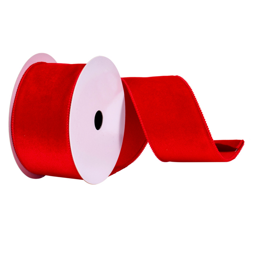 2.5"x5yds Red Dupion Ribbon