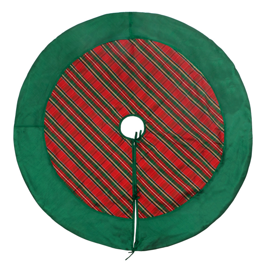 52" Red and Green Plaid Christmas Tree Skirt