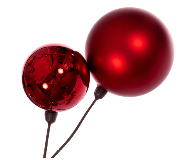 10' Red Matte and Shiny Ball Ornament Garland