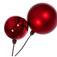 Red Matte and Shiny Ball Ornament Garland