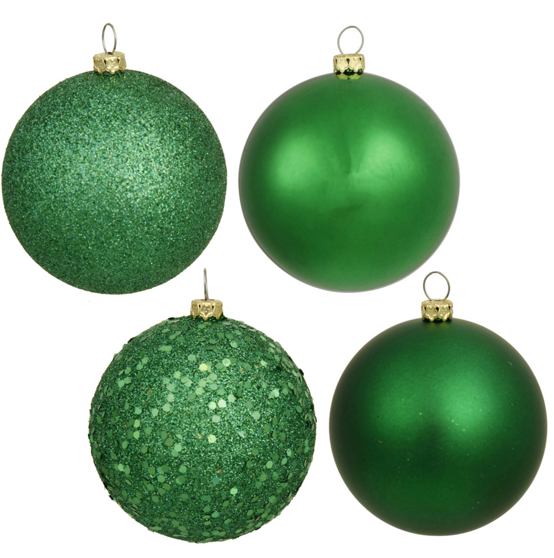3" Green Four Finish Ball Ornament (Set of 32)