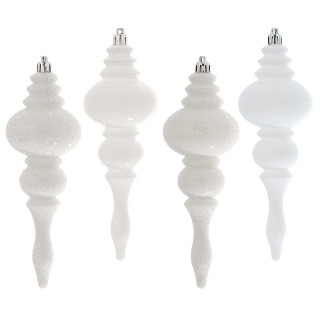 7" White Four Finish Finial (Set of 4)