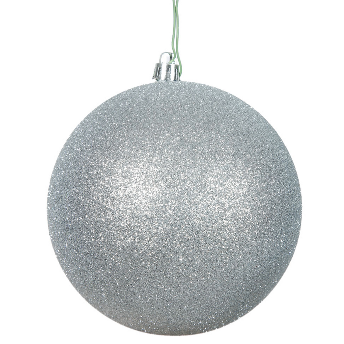 6" Silver Glitter Ball Ornament (Set of 4)