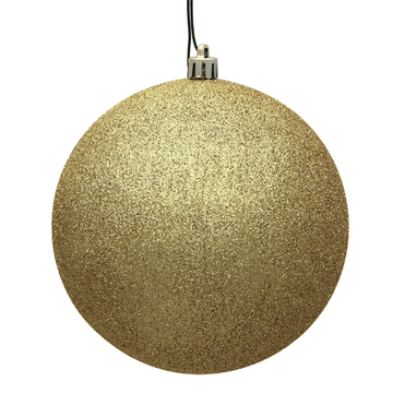6" Gold Glitter Ball Ornament (Set of 4)