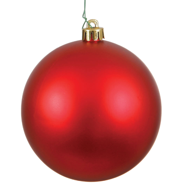 8" Matte Red Ball Ornament