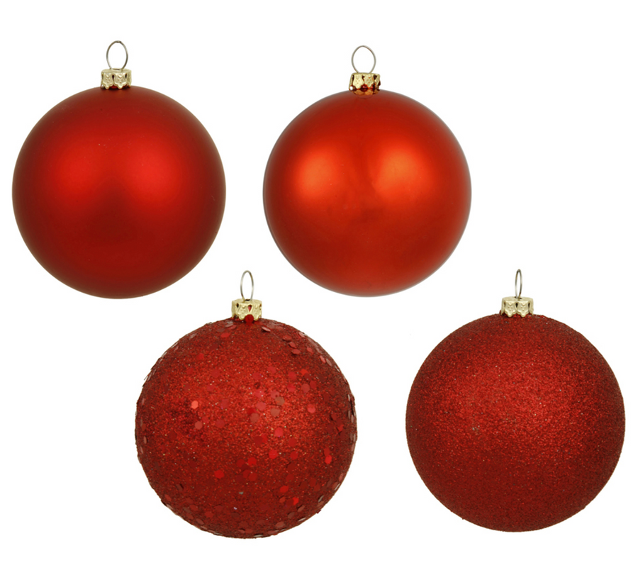 3" Red Four Finish Ornament (Box of 32)