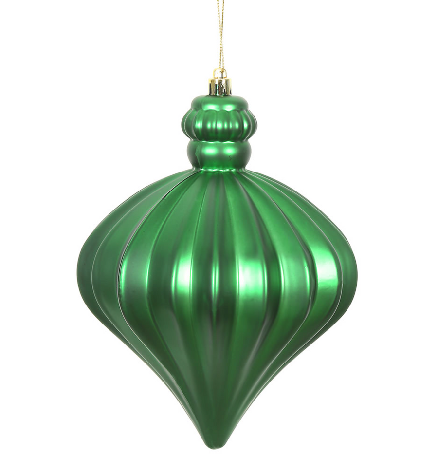 Green Matte Onion Drop Ornament (Set of 4)