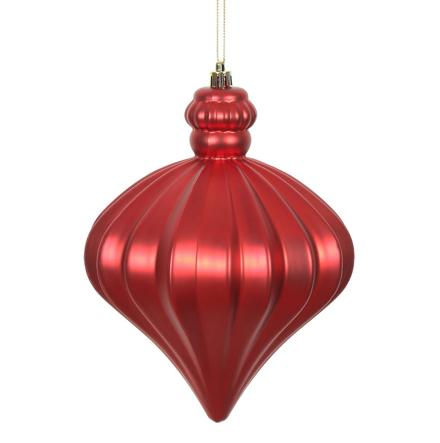Red Matte Onion Drop Ornament (Set of 4)