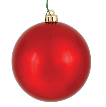 4.75" Red Shiny Ball Ornament (Set of 4)