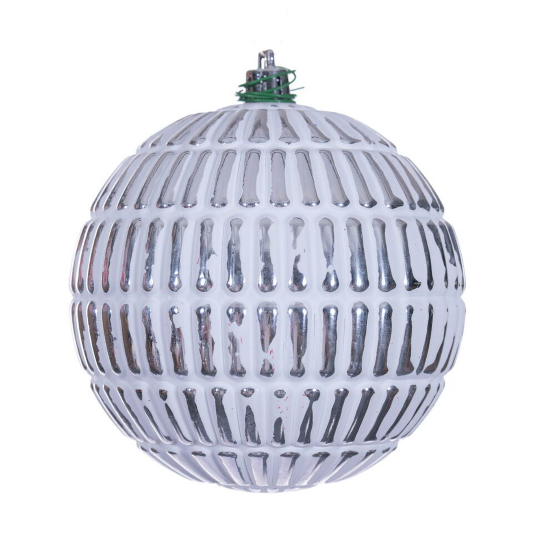 4" Silver Etched Ball Ornament (Set of 6)