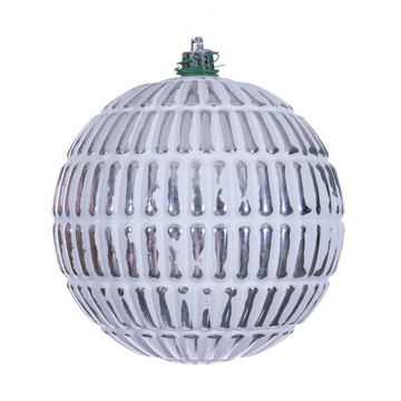 4" Silver Etched Ball Ornament (Set of 6)