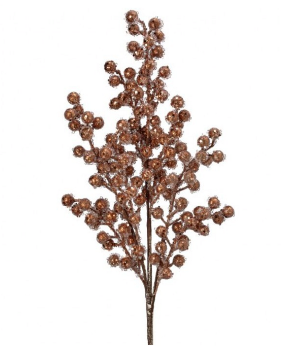 27" Copper Brown Beaded Berry Spray
