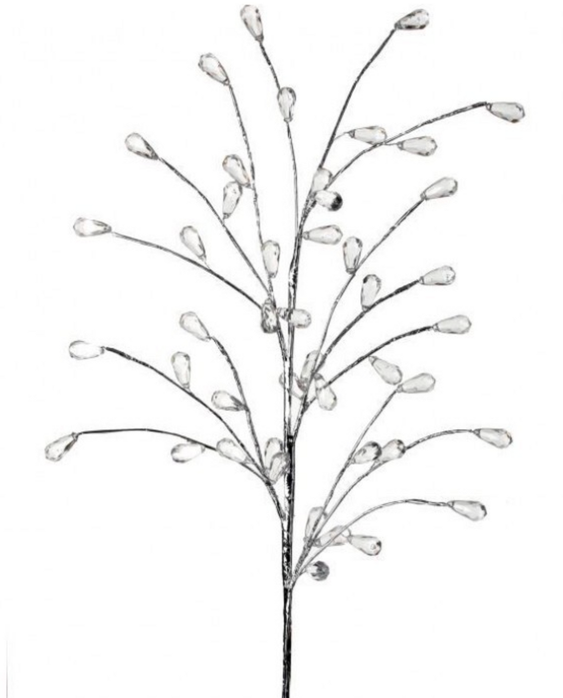 28" Silver and Clear Branch Spray