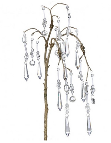 30" Crystal Drop Spray w/Gold/Champagne Stem