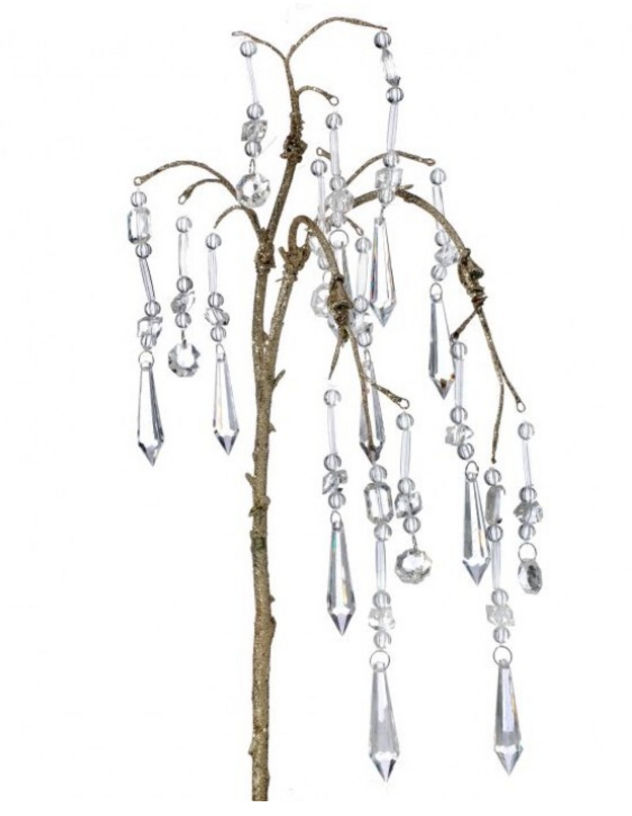 30" Crystal Drop Spray w/Gold/Champagne Stem
