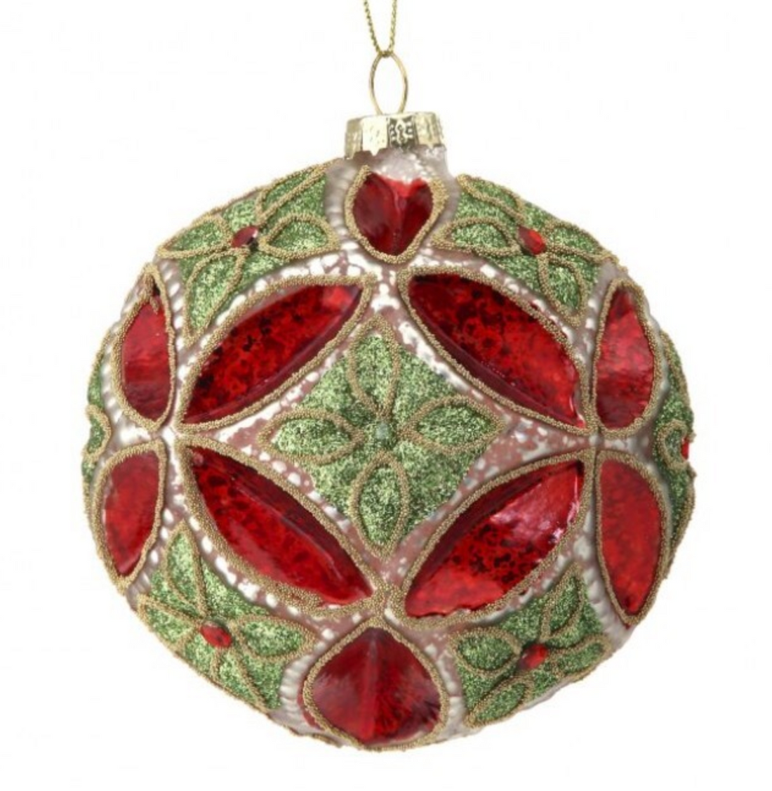 4" Glass Beaded Ball Ornament