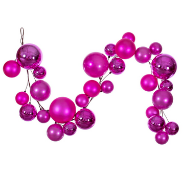 6' Hot Pink Ornament Garland