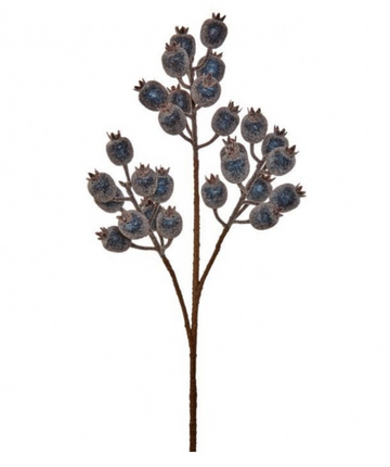 24" Icey Blue Pomegranate Berry Spray