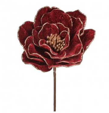 24" Burgundy Beaded Edge Floral Stem