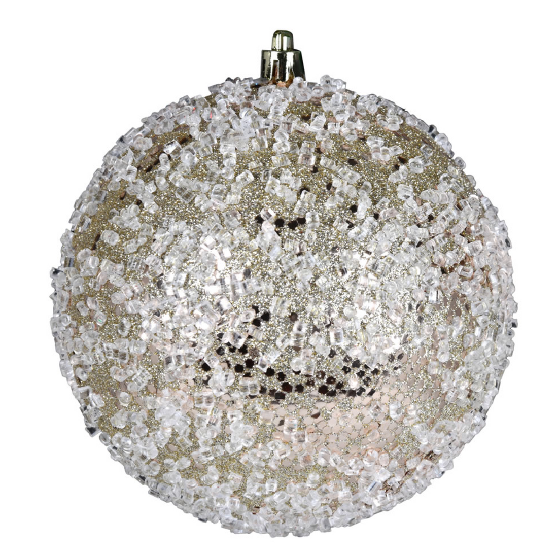 8" Glitter Champagne Ball Ornament
