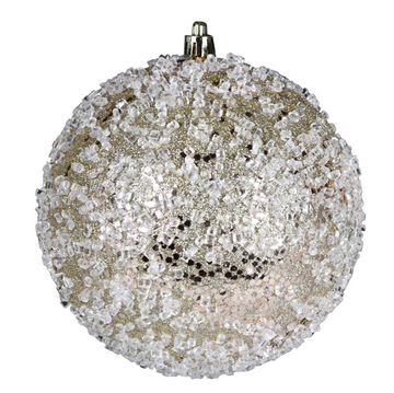 8" Glitter Champagne Ball Ornament